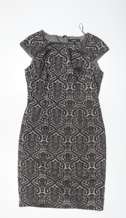 Next Women’s Black Geometric Sheath Dress Size 14
