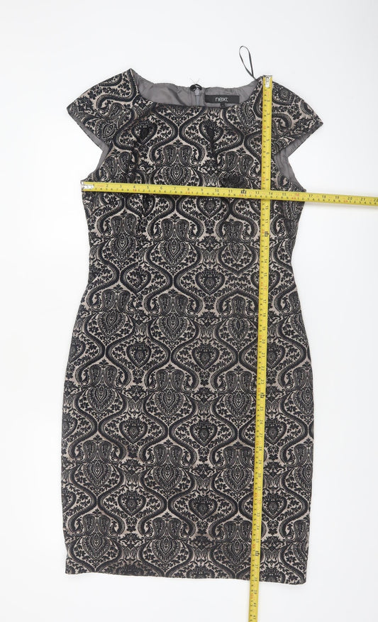 Next Women’s Black Geometric Sheath Dress Size 14