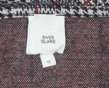 River Island Women Grey Check Pinafore Dress Size 10 Sleeveless