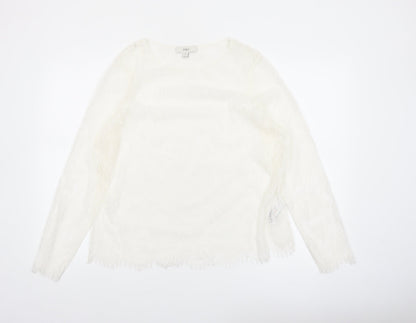 Marks and Spencer Women Ivory Lace Long Sleeve Blouse Size 16