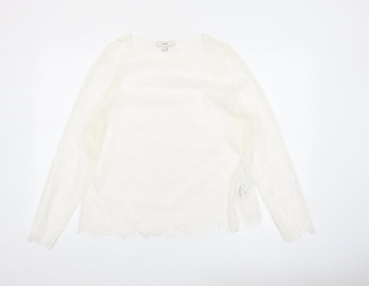 Marks and Spencer Women Ivory Lace Long Sleeve Blouse Size 16