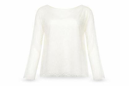 Marks & Spencer Women Ivory Lace Long Sleeve Blouse Size 16