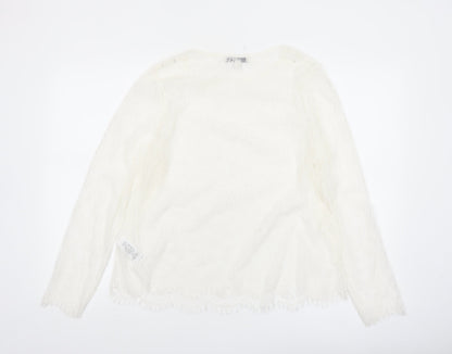 Marks and Spencer Women Ivory Lace Long Sleeve Blouse Size 16