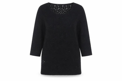 Laura Ashley Women's Black Lace Tunic Blouse UK 12