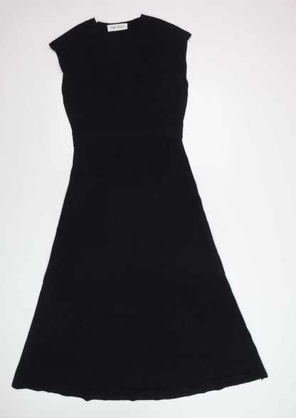 The Fold Women's Black Fit & Flare Sleeveless Knee Length Dress Size 8