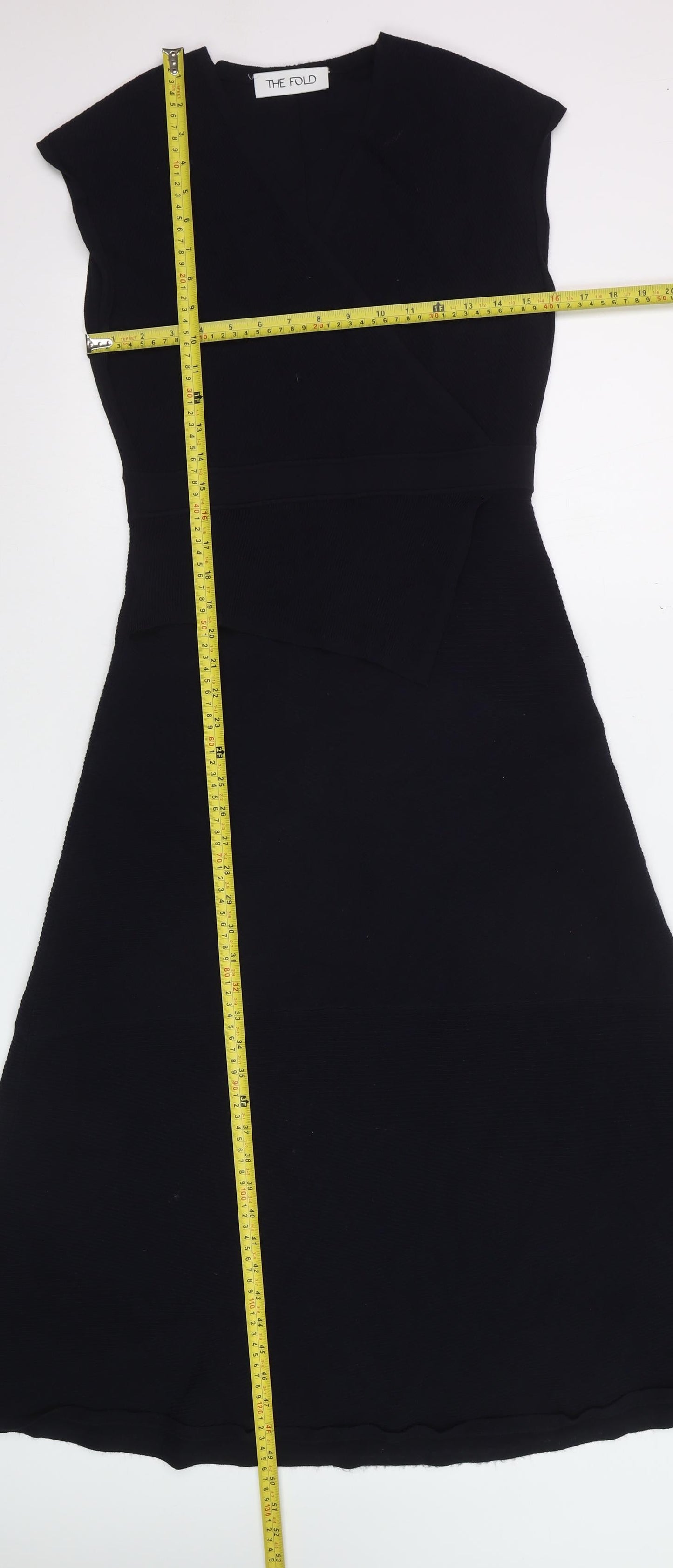 The Fold Women's Black Fit & Flare Sleeveless Knee Length Dress Size 8