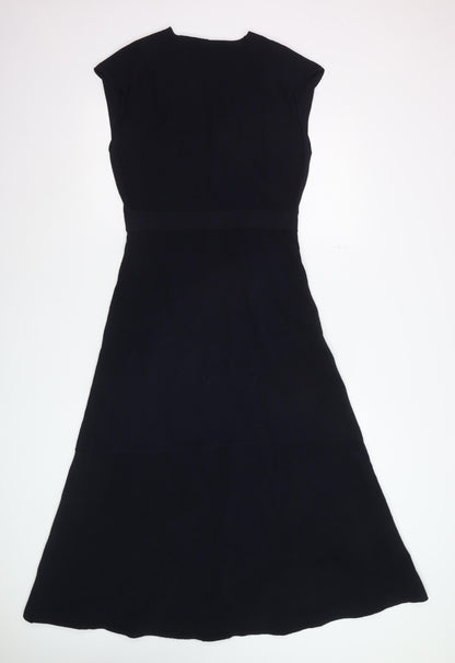 The Fold Women's Black Fit & Flare Sleeveless Knee Length Dress Size 8