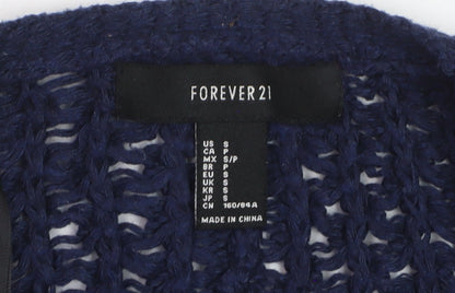 Forever 21 Women’s Blue Open-Knit Long Sleeve Cardigan Size S