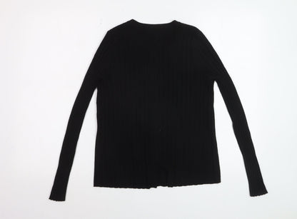 QED London Women's Black Knit Button Cardigan Size S