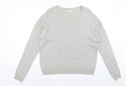 Gap Women Grey Crew Neck Long Sleeve Pullover Jumper Size L