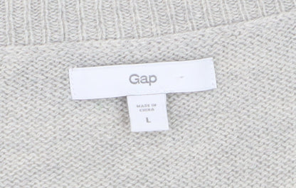 Gap Women Grey Crew Neck Long Sleeve Pullover Jumper Size L