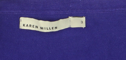 Karen Millen Women Purple V-Neck Cardigan Size 12 Slim Fit