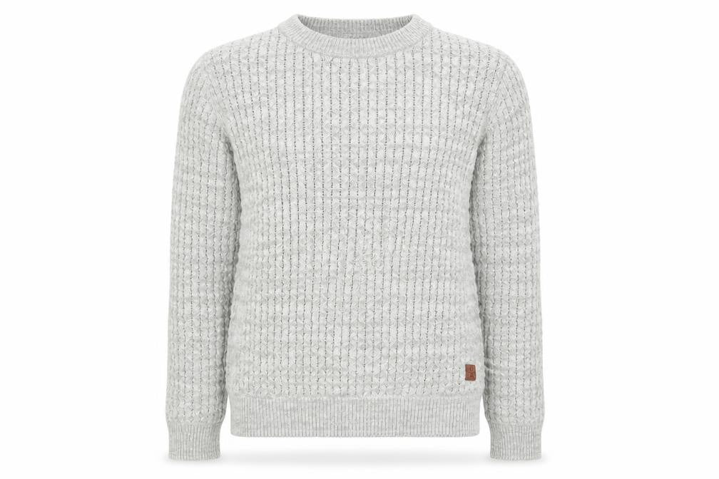 Next Women Grey Waffle-Knit Crew Neck Jumper Size S