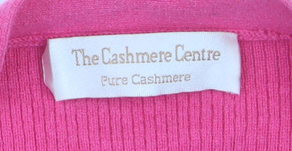 The Cashmere Centre Women’s Pink 2XL V-Neck Pure Cashmere Cardigan