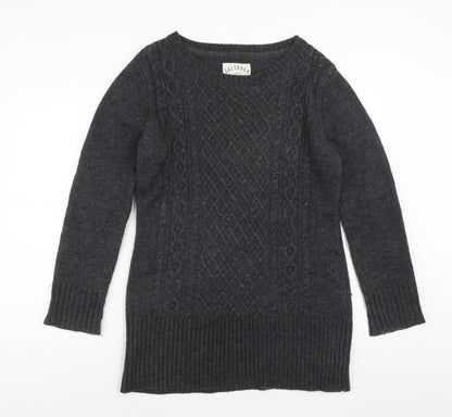 Saltrock Women's Grey Wool Blend Long Sleeve Jumper Dress Size 12
