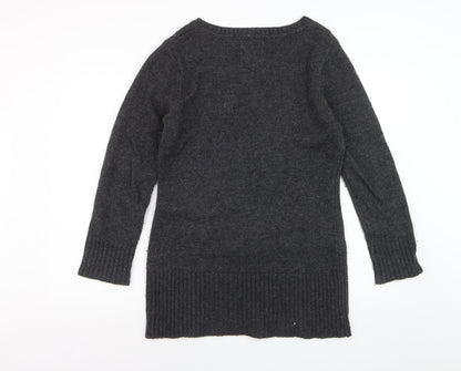 Saltrock Women's Grey Wool Blend Long Sleeve Jumper Dress Size 12
