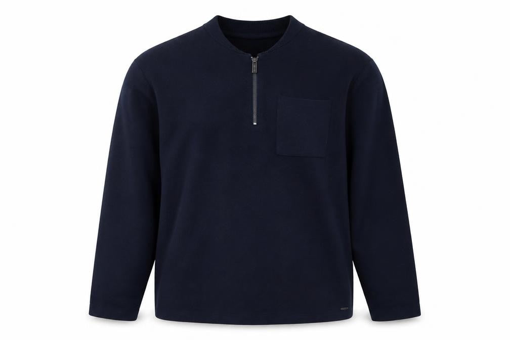Marks & Spencer Men’s Blue 2XL Half Zip Cotton Modal Jumper