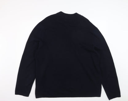 Marks and Spencer Men’s Blue 2XL Half Zip Cotton Modal Jumper