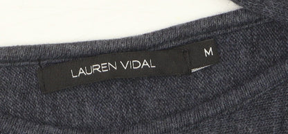 Lauren Vidal Womens Grey Knit Fit & Flare Dress Size M