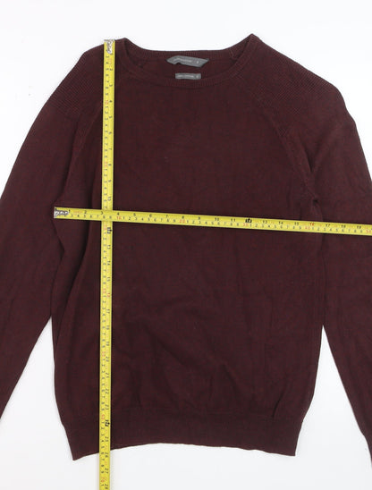 Cedar Wood State Men's Red Cotton Crew Neck Jumper Size S