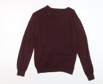 Cedar Wood State Men's Red Cotton Crew Neck Jumper Size S