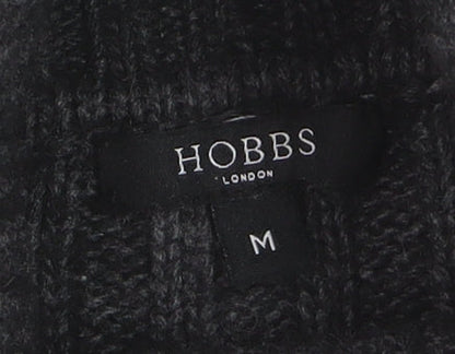 Hobbs Women’s Grey Long Sleeve Roll Neck Cable Knit Jumper Dress M