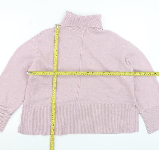 Crew Clothing Company Women Pink Roll Neck Wool Jumper Size 12