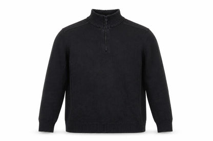 Easy Men’s Black Cotton 1/2 Zip High Neck Jumper Size L