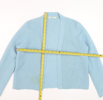 WoolOvers Women Blue Merino Cashmere Cardigan Medium