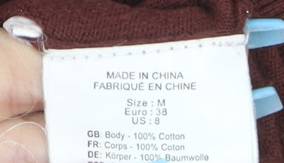 Bench Women's Brown Cotton V-Neck Cardigan Size 12
