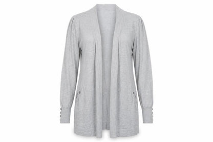 Wallis Women’s Grey Longline Cardigan Size 14 Lightweight Knit