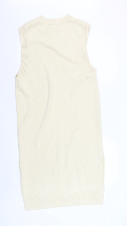 H&M Women Beige Sleeveless Knit Tank Dress Size 12