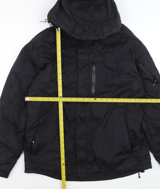Ripley Men's Black Hooded Puffer Jacket L Waterproof Winter Coat