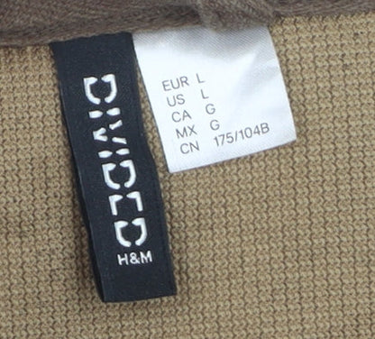 H&M Divided Women Brown Fleece Jacket Size 12 Lined Soft Shell