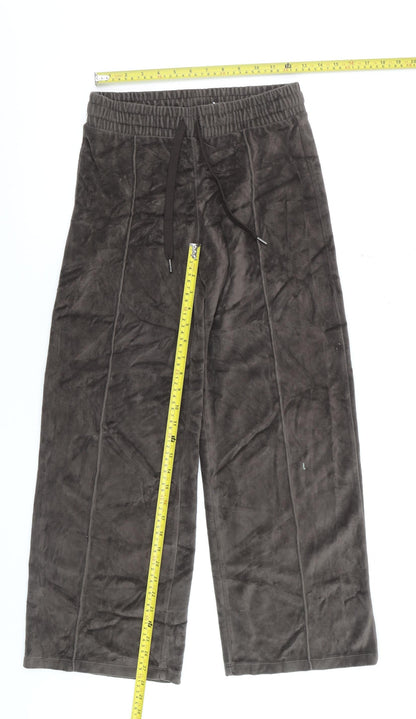 H&M Divided Womens Brown Velour Wide Leg Sweatpants XS