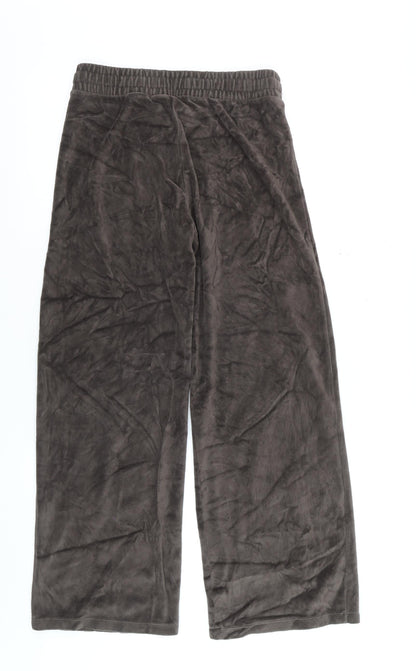 H&M Divided Womens Brown Velour Wide Leg Sweatpants XS
