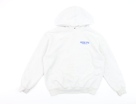White Fox Women’s Grey Hoodie Small Pullover Graphic Logo Sweatshirt
