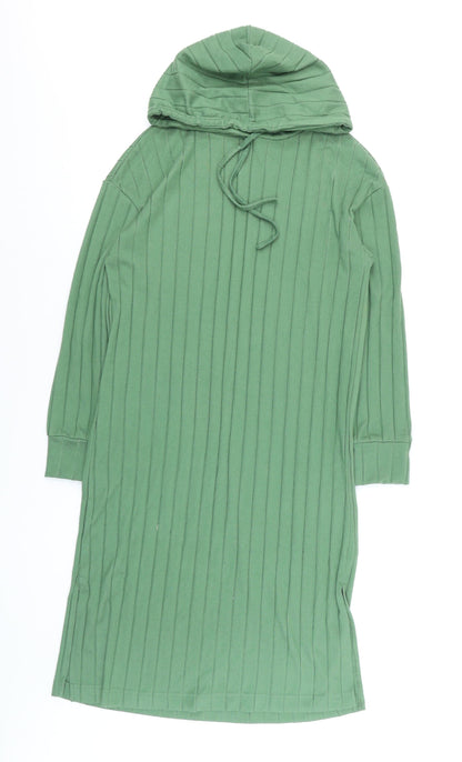 John Lewis Women’s Green Small Hooded Long Sleeve T-Shirt Dress
