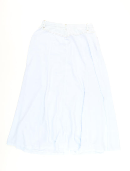 Together Women Blue Midi A-Line Button Front Skirt Size 14