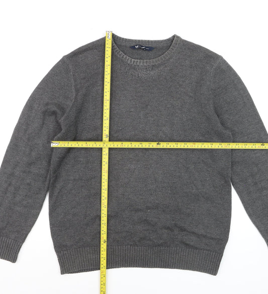 Crew Clothing Men’s Grey Cotton Blend Crew Neck Jumper Size L