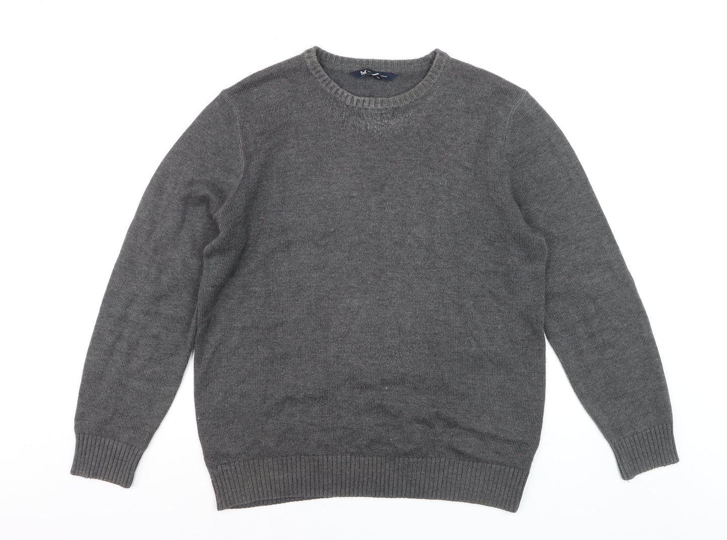 Crew Clothing Company Mens Grey L Pullover Jumper Cotton Blend