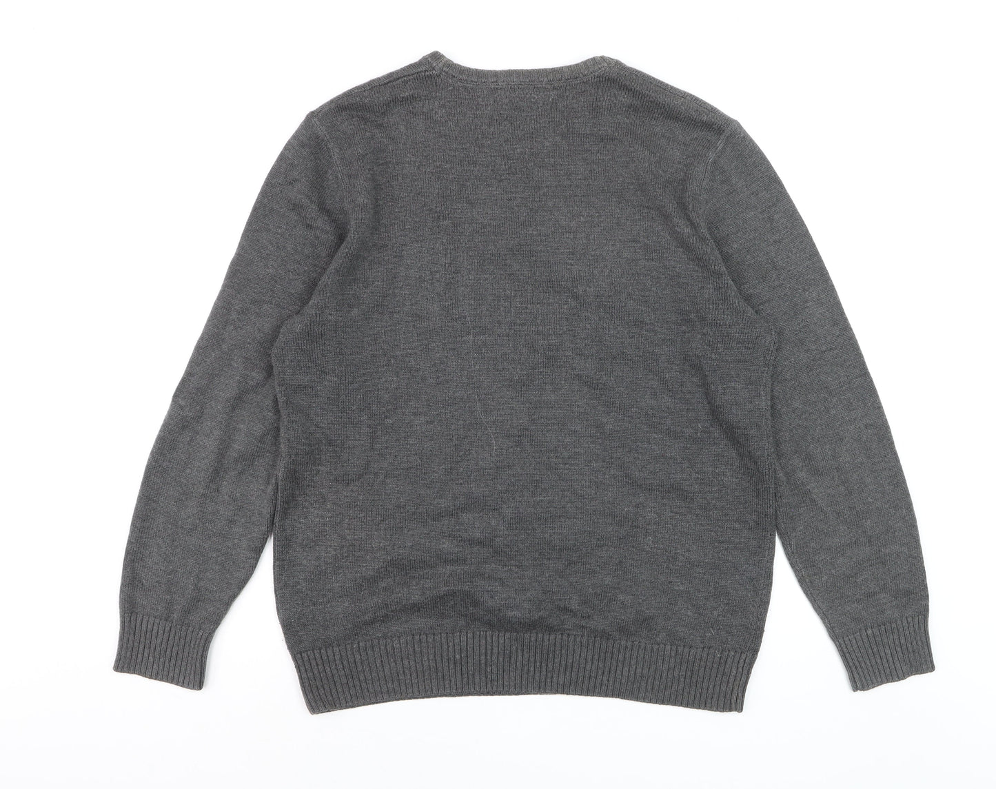 Crew Clothing Company Mens Grey L Pullover Jumper Cotton Blend