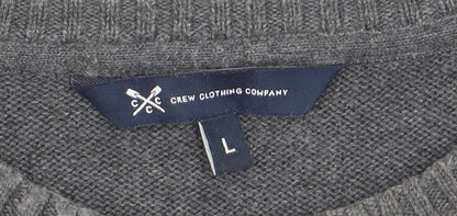 Crew Clothing Company Mens Grey L Pullover Jumper Cotton Blend