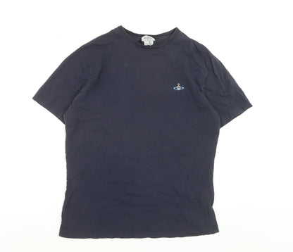 Vivienne Westwood Men's Blue Cotton Logo T-Shirt Size L