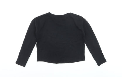 Jack Wills Womens Black Pullover Sweatshirt UK 6 Long Sleeve Crew Neck