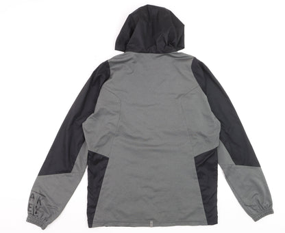 Oakley Mens Grey Windbreaker Jacket Medium Hooded Zip Polyester