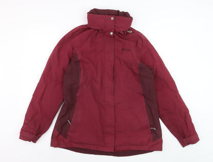 Regatta Womens Red Waterproof Hooded Rain Jacket Size 16