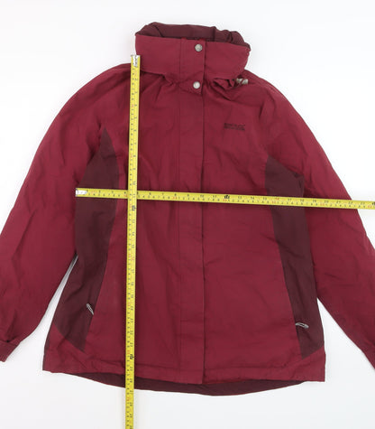 Regatta Womens Red Waterproof Hooded Rain Jacket Size 16