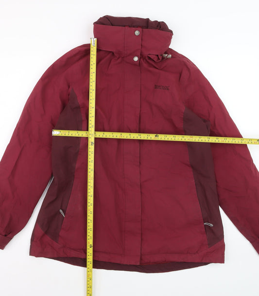 Regatta Womens Red Waterproof Hooded Rain Jacket Size 16