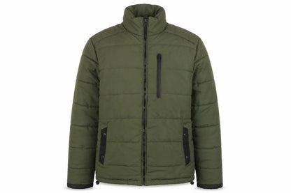 UNO.CAMICIE Men's Green Puffer Jacket L Polyester Winter Coat